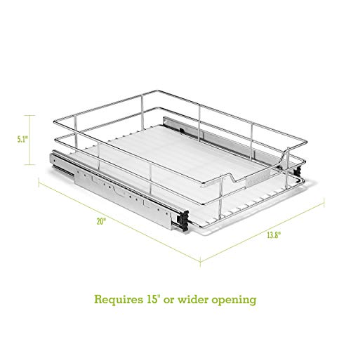 CUISINART 14" SLIDING CABINET ORGANIZER, CHROME FINISH - ‎CHROME FINISH - Like New