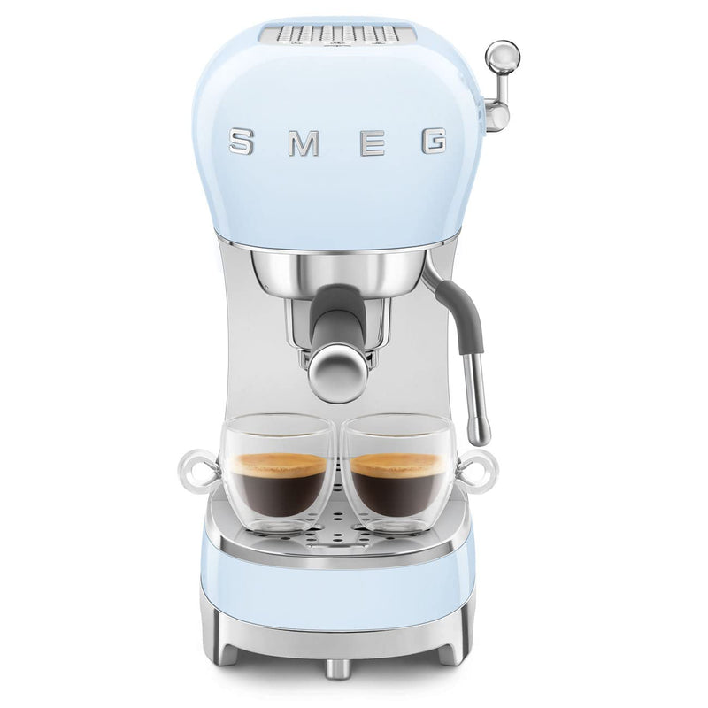 SMEG MANUAL ESPRESSO MACHINE 15 BARS OF PRESSURE STAINLESS STEEL - PASTEL BLUE - Like New