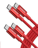 ANKER USB C TO USB C CABLE 6FT, 2PACK - RED - Like New