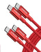ANKER USB C TO USB C CABLE 6FT, 2PACK - RED - Like New
