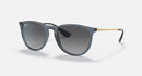 RAY-BAN RB4171 ERIKA SIZE 54/18MM - POLISHED TRANSPARENT BLUE/ GRAY - Like New