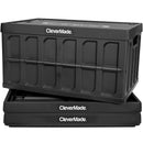 CLEVERMADE COLLAPSIBLE STORAGE BINS WITH LIDS 3 PACK 62L - OBSIDIAN - Like New