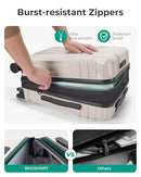 BAGSMART EXPANDABLE CARRY ON LUGGAGE 22X14X9 AIRLINE APPROVED - BIEGE - Like New