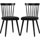 Dining Chairs Set of 2 Farmhouse Wood Spindle Back Dining Room Chairs - Black - Like New