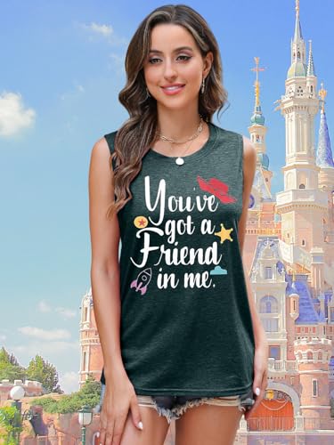 SUPEYA Youve Got A Friend in Me Tank Top for Women Funny Letter Print Shirt - Like New