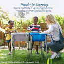 ECR4KIDS 4-STATION SAND AND WATER ADJUSTABLE PLAY TABLE ELR-0799-GYFB - BLUE - Like New