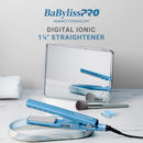 BABYLISSPRO 1 1/4" DIGITAL IONIC FLAT IRON HAIR STRAIGHTENER - BLUE - Like New