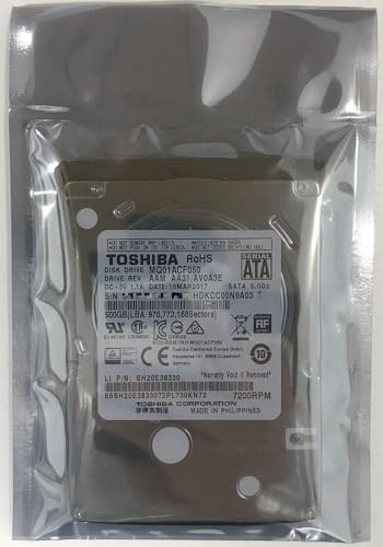 TOSHIBA 500GB 7200RPM 2.5" SATA HD SILVER - Like New