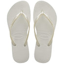 HAVAIANAS WOMEN'S SLIM SEASON FLIP FLOP WHITE SIZE 7/8 WOMEN'S WHITE - Like New