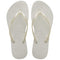 HAVAIANAS WOMEN'S SLIM SEASON FLIP FLOP WHITE SIZE 7/8 WOMEN'S WHITE - Like New