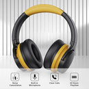 VIBEADIO Active Noise Cancelling Headphones Bluetooth Wireless - Medium Yellow Like New