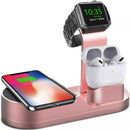 GENERIC 3 IN 1 CHARGING STATION FOR IPHONE, AIRPODS & APPLE WATCH - ROSE GOLD - Like New