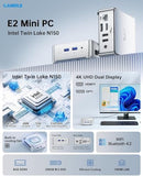KAMRUI ESSENX E2 N150 MINI PC, 8GB DDR4 256GB SSD MINI COMPUTERS - SILVER - Like New
