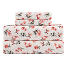 KATHY IRELAND 100% TURKISH COTTON FLANNEL SHEET SET - CAL KING - BLUSH FLORAL - Like New