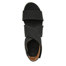 G2667S1002 DR. SCHOLL'S SHOES WOMENS SHEENA WEDGE SANDAL SIZE 7M BLACK SMOOTH - Like New