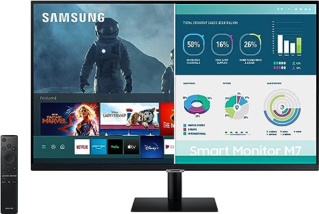 SAMSUNG 32" M7 Smart Monitor And Streaming TV 4K UHD LS32AM702UNXZA - Black New