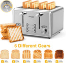 WHALL 4 Slice Toaster 6 Bread Shade Settings - Scratch & Dent