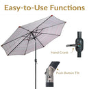 Sunnydaze Outdoor Patio Umbrella, 9ft, JP/Black Stripe - Like New