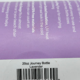 RTIC 18/8 STAINLESS STEEL 20OZ JOURNEY BOTTLE METAL STAINLESS STEEL - LAVENDER - Like New