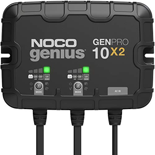 NOCO GENIUS GENPRO10X2 2-BANK 20A 10A/BANK MARINE BATTERY CHARGER - BLACK - Brand New