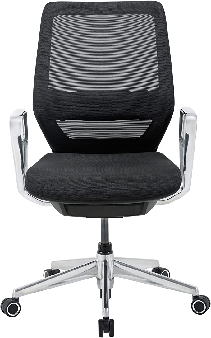 WorkPro Sentrix Ergonomic Mesh Mid-Back Manager Chair Fixed Arms 9579648 - Black Like New