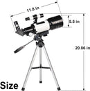 ToyerBee 70mm Aperture Refractor (15X-150X) Portable Travel Telescope - BLACK Like New