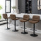 FIRAVOE SWIVEL BAR STOOLS SET OF 4, DOUBLE-LAYER UPHOLSTERED COUNTER - TAN - Like New