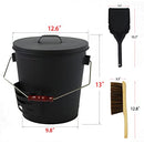 Gcostar Large Metal Ash Bucket with Lid Shovel Hand Broom 5.2 Gallon - Brand New