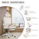 KIMUPA ERGONOMIC OFFICE ADJUSTABLE LUMBAR 400LBS CAPACITY RETRACTABLE - WHITE - Like New