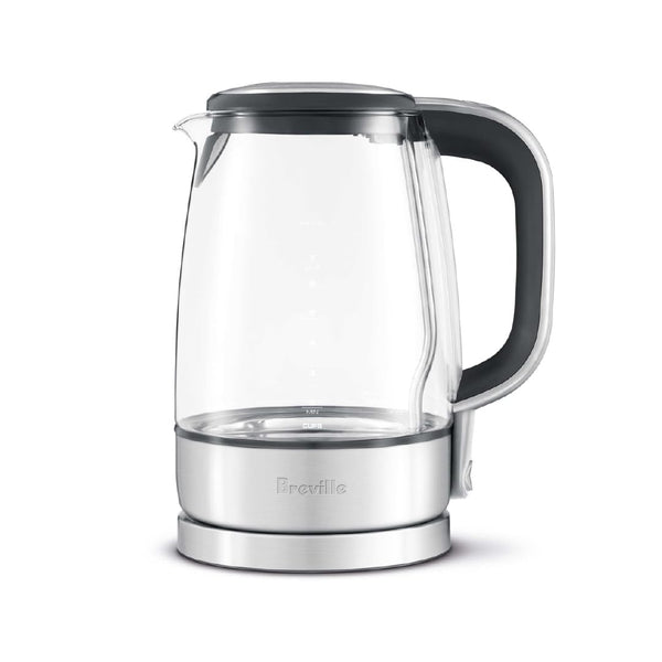 BREVILLE CRYSTAL CLEAR ELECTRIC KETTLE GLASS PROGRAMMABLE BKE595XL - SILVER - Like New