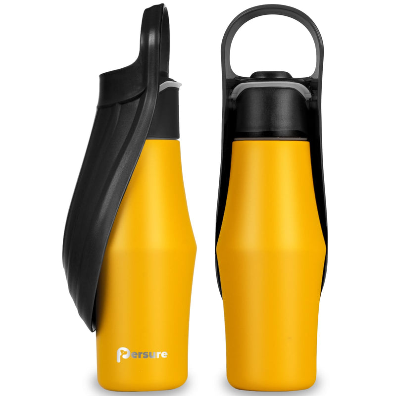 Persure Dog Water Bottle,27 OZ Stainless Steel Leak-Proof Water Bottle -Yellow Like New