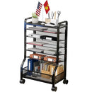 SRJZMLY 7-Tier Rolling Cart Hanging File Organizer - Black - Like New