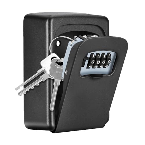 FAYLEEKO KEY LOCK BOX WALL MOUNTED 4 DIGIT COMBINATION LOCKBOX LBWG-801 - BLACK - Like New