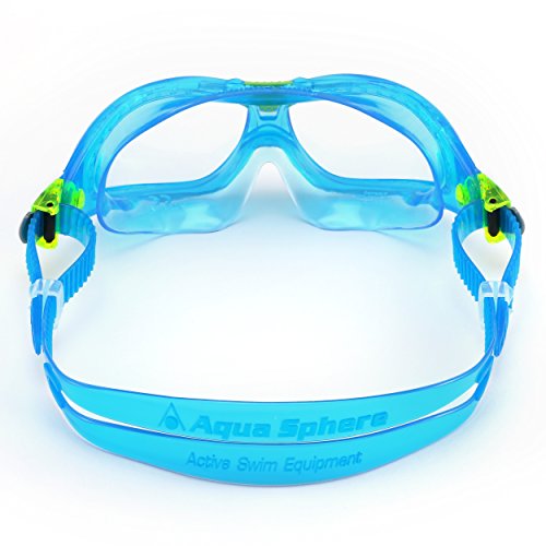 AQUA SPHERE SEAL KID 2 SWIM MASK, CLEAR LENS, TURQUOISE/LIME FRAME - MS4454343LC - Brand New