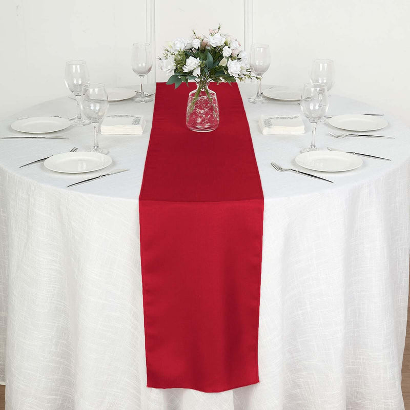 POLYESTER TABLE RUNNER 12"X108" WRINKLE-RESISTANT & DURABLE TABLE DECOR - WINE - Like New