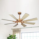 Parrot Uncle 60" Reversible 8-Blade Farmhouse Windmill Ceiling Fan Light Remote - Like New