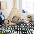 Lahome Black and White Rug Living Room Washable Large Bedroom Rug 8x10 - Like New