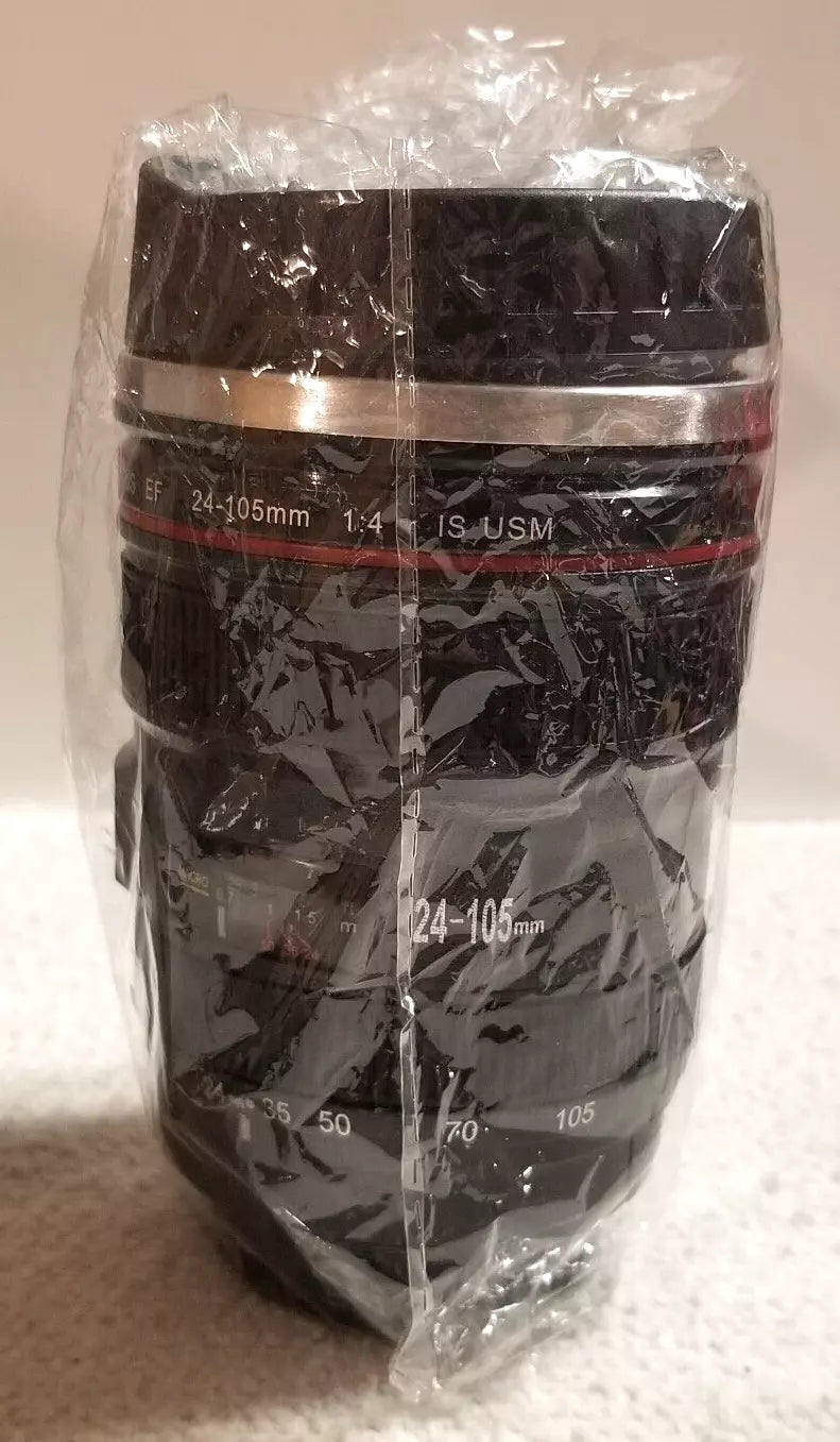 EF THERMAL 4.0 FL. OZ. COFFEE MUG EF24-105MM CAMERA LENS - BLACK - Brand New
