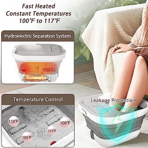 UNIFULL Foot Spa Bath Heat Massage Rollers Bubble Foot Pedicure Kit - WHITE - Like New