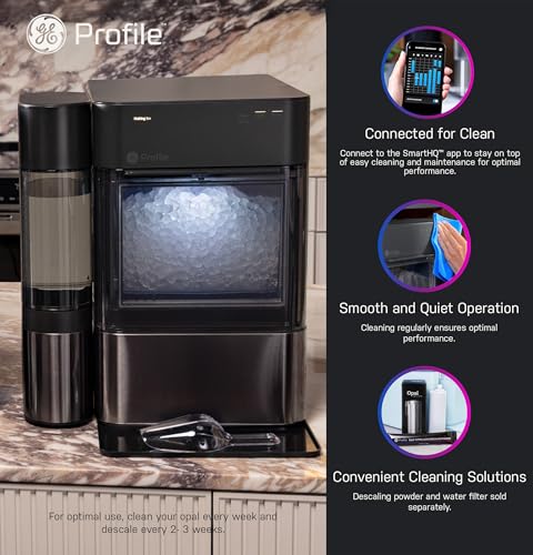 GE OPAL 2.0 NUGGET ICE MAKER WITH 1 GALLON XL SIDE TANK - BLACK - Like New