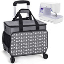 TOKSKS Sewing Machine Collapsible Trolley Bag Wheels Brother Bernina Grey - Brand New