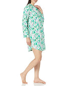 AEW30266F23 AMAZON ESSENTIALS WOMEN'S WOVEN FLANNEL ECRU FESTIVE TREE, L - Brand New