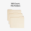 Smead File Folders Letter Size Reinforced 1/3-Cut Tab Assorted Positions 10334 - Brand New