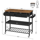 VASAGLE Kitchen Island, Kitchen Cart, VASAGLE003B01 - Rustic Brown/Black - Like New