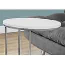 Monarch Specialties Oval Chrome Metal Accent Table B01N7GCBPN - Glossy White - Brand New