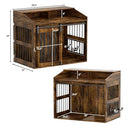 ROOMTEC 40" Dog Crate Furniture Sliding Barn Door Storage NVL058 - Rustic Brown - Like New