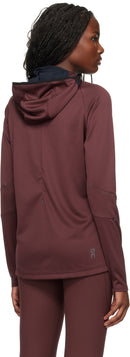 ON-RUNNING ON WOMAN'S CLIMATE ZIP HOODIE - SIZE: WOMEN L - BURGUNDY - Brand New