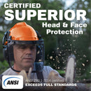 RAXWELL CHAINSAW SAFETY HELMET – ANSI CERTIFIED 6IN1 FORESTRY HARD HAT - ORANGE - Like New