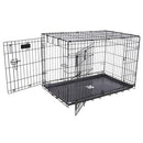 PRECISION PET PRODUCTS TWO DOOR PROVALUE WIRE DOG CRATE, 42 INCH - BLACK - Like New