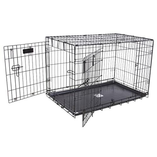 PRECISION PET PRODUCTS TWO DOOR PROVALUE WIRE DOG CRATE, 42 INCH - BLACK - Like New